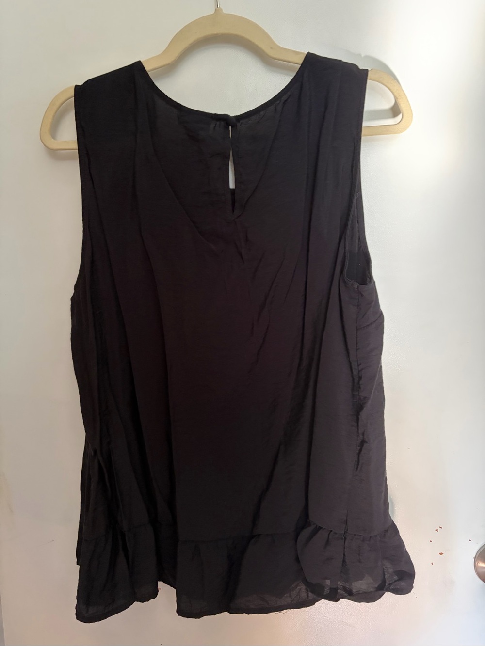 torrid Black Sleeveless Ruffle-Hem Blouse